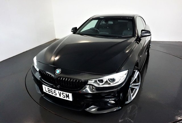 2016 65 BMW 4 Series 2.0 420D M SPORT 2d-2 OWNER CAR-REGISTERED JAN 2016-BLACK DAKOTA LEATHER-HEATED SEATS-PARKING SENSORS-XENON LIGHTS-BLUETOOTH-CRUISE CONTROL-PROFESSIONAL NAVIGATION-DAB RADIO-CLIMATE CONTROL