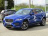 USED 2019 19 JAGUAR F-PACE 2.0 R-SPORT 5d 161 BHP Finished in CAESIUM BLUE METALLIC with contrasting EBONY HEATED LEATHER TRIM. The Jaguar F-Pace is a large, stylish family car and one of the few SUVs on sale that is genuinely good fun to drive. It has a host of features that include Sat Nav, Heated Leather, DAB Radio, Power rear Boot, Rear View Camera 19" ALLOYS and much more. Still Under Jaguar Warranty. Dealer serviced at 19815 miles.