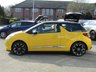 USED 2014 64 CITROEN DS3 1.2 DSIGN 3d 82 BHP Finished in SPORT YELLOW with contrasting Cloth Trim. The DS 3 is a small three-door car with distinctive looks that's brimming with character. Inside you'll find a stylish interior with features that include, Remote stereo controls, Alloys and much more. Dealer serviced at 5054 miles, 9659 miles, 15256 miles, 21667 miles, 25416 miles, 28996 miles and at 32936 miles (Toyota Sheffield) on 15/1/2022.