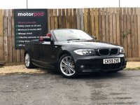 USED 2009 59 BMW 1 SERIES 2.0 120I M SPORT 2d 168 BHP CORAL RED LEATHER SEATS + FRONT & REAR PARKING SENSORS + CONVERTIBLE WITH BLACK ROOF + APRIL 2023 MOT