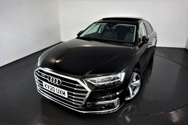 2020 20 Audi A8 3.0 L TFSI E QUATTRO 4d-LOW MILEAGE EXAMPLE-SOFT CLOSE DOORS-BANG AND OLUFSEN SOUND SYSTEM-PANORAMIC SUNROOF-ELECTRIC FOLDING MIRRORS-ELECTRIC MEMORY SEATS-BLUETOOTH-CRUISE CONTROL-SATNAV-PARKING SENSORS-REVERSE CAMERA-360 CAMERA-DAB RADIO-HEATED BLACK LEATHER-CLIMATE CONTROL