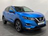 USED 2018 18 NISSAN QASHQAI 1.2 N-CONNECTA DIG-T 5d 113 BHP Ultra Low mileage 6608 Nissan Qashqai ,panoramic glass roof, media / navigation, Spectacular Vivid blue  stock and ready for FREE  UK delivery