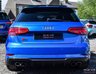 USED 2018 18 AUDI S3 2.0 S3 SPORTBACK TFSI QUATTRO BLACK EDITION 5d 306 BHP ARA BLUE+BLACK EDITION+F&R SENSORS