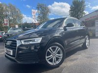 USED 2015 65 AUDI Q3 2.0 TDI S LINE 5d 148 BHP ONLY 2 OWNERS FROM NEW FINISHED IN MYTHOS BLCK METALLIC+MEGA SPEC+SATELLITE NAVIGATION+PARK ASSIST+AIR CONDITIONING+READY TO DRIVE AWAY+FINANCE AND EXTENDED WARRANTY AVAILABLE ON THIS USED VEHICLE!!!!