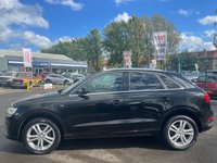 USED 2015 65 AUDI Q3 2.0 TDI S LINE 5d 148 BHP ONLY 2 OWNERS FROM NEW FINISHED IN MYTHOS BLCK METALLIC+MEGA SPEC+SATELLITE NAVIGATION+PARK ASSIST+AIR CONDITIONING+READY TO DRIVE AWAY+FINANCE AND EXTENDED WARRANTY AVAILABLE ON THIS USED VEHICLE!!!!