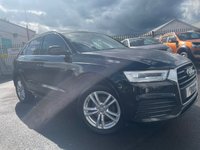 USED 2015 65 AUDI Q3 2.0 TDI S LINE 5d 148 BHP ONLY 2 OWNERS FROM NEW FINISHED IN MYTHOS BLCK METALLIC+MEGA SPEC+SATELLITE NAVIGATION+PARK ASSIST+AIR CONDITIONING+READY TO DRIVE AWAY+FINANCE AND EXTENDED WARRANTY AVAILABLE ON THIS USED VEHICLE!!!!