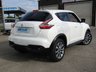 USED 2014 64 NISSAN JUKE 1.6 TEKNA CVT Finished in PEARL WHITE with contrasting EBONY HEATED LEATHER trim. The Nissan Juke first appeared in 2010 and has remained a favourite with its eye catching looks. Ideal Mid Sized family car. Features include Sat Nav, Heated Leather, 360 View Camera, DAB, 17" Alloys and much more. Dealer serviced at 11920 miles. Then at 25415 miles, 34551 miles, 52481 miles and on arrival at 65556 miles.