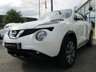 USED 2014 64 NISSAN JUKE 1.6 TEKNA CVT Finished in PEARL WHITE with contrasting EBONY HEATED LEATHER trim. The Nissan Juke first appeared in 2010 and has remained a favourite with its eye catching looks. Ideal Mid Sized family car. Features include Sat Nav, Heated Leather, 360 View Camera, DAB, 17" Alloys and much more. Dealer serviced at 11920 miles. Then at 25415 miles, 34551 miles, 52481 miles and on arrival at 65556 miles.