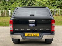 USED 2018 18 FORD RANGER 2.2 LIMITED 4X4 DOUBLE CAB TDCI 2d 158 BHP ** NO VAT * CANOPY + BLUETOOTH