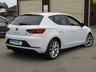 USED 2019 19 SEAT LEON 1.5 TSI EVO FR SPORT 5d 129 BHP Finished in NEVADA WHITE with FULL BLACK HEATED LEATHER. This Leon is a great all-rounder. It is great to drive, well equipped and roomy in the back, The 1.5 TSI 130 gives great economy (worth considering with the price of fuel). It is one of the very best sporty looking family cars. Features include Sat Nav, Full Heated Leather, DAB Radio, Virtual Dash, B/Tooth, Tinted Windows, 18" Alloys, Parking Sensors and much more. Just Servied with 12 Months MOT.