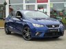 USED 2018 18 SEAT IBIZA 1.5 TSI EVO FR 5d 148 BHP Finished in MYSTERY BLUE METALLIC with contrasting GREY TRIM SPORTS SEATS. This great looking hatch has sharp handling, well built and comfortable interior. SEAT has a strong track record when it comes to building quality hatchbacks and this is one of the best on sale today. Features include, Sat Nav, DAB Radio, B/Tooth, Park sensors, Tinted Rear windows, 18" Alloys and much more. Dealer serviced at 4039 miles, 7428 miles, 8239 miles and at 16452 miles. 12 Months MOT