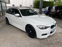 USED 2015 15 BMW 3 SERIES 3.0 330D M SPORT TOURING 5d 255 BHP +  BLACK LEATHER WITH HEATED SEATS + BLUETOOTH + FULL SERVICE HISTORY + PAN ELECTRIC SUNROOF+