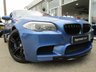 USED 2012 BMW M5 4.4 M5 4d 553 BHP Finished in MONTE CARLO BLUE with SILVERSTONE HEATED LEATHER TRIM. This has got to be the ultimate super saloon. This car offers incredible performance and ultimate luxury. This fantastic allrounder is one of the fastest family saloon around. Features include Sat Nav, Heated Leather, Pan Roof, DAB Radio, Soft Close Doors, Power rear Boot, Rear Camera, Heads Up Display, Memory seats and much much more. Dealer Serviced at 1122 miles, 15653 miles, 23386 miles, 34614 miles and at 41022 miles.