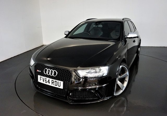 2014 64 Audi Rs4 Avant 4.2 RS4 AVANT FSI QUATTRO 5d AUTO 444 BHP-2 FORMER KEEPERS-TECHNOLOGY PACKAGE ADVANCED-HILL HOLD ASSIST-AUDI PARKING SYSTEM ADVACNED-ACTIVE LANE ASSIST-ADAPTIVE CRUISE CONTROL-BANG AND OLUFSEN SOUND SYSTEM-ELECTRIC FOLDING MIRRORS-BLACK ROOF RAILS-BLACK STYLING PACKAGE-HIGH BEAM ASSIST-PIANO BLACK INLAYS-SPORTS PACKAGE-SPORTS EXHAUST-DYNAMIC STEERING-SPORTS SUSPENSION WITH DYNAMIC RIDE-CONVENIENCE PACKAGE-ELECTRIC FRONT SEATS WITH DRIVER MEMORY-HEATED FRONT SEATS-BLACK FINE NAPPA LEATHER-20