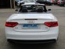 USED 2014 14 AUDI A5 2.0 TDI S LINE SPECIAL EDITION 2d 175 BHP The understated elegance of this A5 Cab is the first thing that catches the eye. The fabric roof adds a retro twist to its appearance and it takes up less space to stow away, it means the A5 has a bigger boot than most hard top cabs. Features include 19" Alloys, Sat Nav, Heated Leather, DAB Radio, Neck Scarf, Park Sensors, Cruise Control, B/Tooth and more. Serviced at 14859 miles, 23550 miles, 28775 miles, 36910 miles, 48544 miles, 57445 miles and at 63834 miles (inc Cam Belt and water pump)