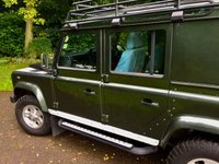 USED 2007 57 LAND ROVER DEFENDER 2.4 110 XS STATION WAGON 5d 122 BHP UTILITY // 1 PRIVATE OWNER // EXCELLENT SERVICE HISTORY FRONT WARNE 3.5 TON WINCH//FULL BULL BAR//SPOT LIGHTS//LIGHT GRILLS ALL ROUND//UNDER BODY ARMOUR//UNDER SEAL PROTECTED//UPGRADED HEAVY JUTY SPRINGS AND SHOCK ABSORBERS//SNORKEL//FULL ROOF RACK//LADDER//REAR HALLIGAN  SPOT LIGHT//MANTEC STORAGE UNITS//DOG GUARD//PLASTIC REAR TRAY AND OVER COVERS ON ALL THE SEATS//MANTEC HOLDER FOR SPARE WHEEL//ALPINE STEREO ///// AND ALL USUAL  XS SPEC. HEATED SEATS. AIRCON. ALLOYS. SIDE STEPS. ALLOY CHECKERING ON WINGS//DOORS.   ONLY USED ONCE AWEEK FOR STALKING