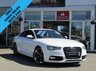 USED 2014 14 AUDI A5 2.0 TDI BLACK EDITION 2d 177 BHP Finished in IBIS WHITE with contrasting EBONY LEATHER HEATED SPORTS TRIM. This A5 is stylish, looks great and feels very well built. It has a plush interior with a sleek and attractive look. One of the most complete compact executive coupe on the market today. Features include, Bang and Olufsen Speakers, DAB Radio, 19" ALLOYS, Leather Heated Sports trim, B/Tooth, Rear Park Sensors and much more. Dealer serviced at 8871 miles, 16524 miles, 24238 miles and at 30710 miles.