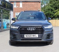 PRE-OWNED 2018 68 AUDI Q7 3.0 TDI QUATTRO VORSPRUNG 5d 282 BHP Daytona Grey Pearlescent, 1 Owner, Black Leather Interior, Panoramic Glass Sunroof, Panoramic Glass Sunroof, BOSE 3D Surround Sound, 22" V Spoke Alloys,  Alcantara Headlining, 360 Degree Camera, Audi Virtual Cockpit, Sports Seats Plus, Heated Seats Front and Rear, Audi Phone Box With Wireless Charging,  Black Door Mirror Housing, Matrix LED Headlights, LED Rear Lights, Running Boards, Privacy Glass, Traffic Sign Recognition, Electric Luggage Compartment Cover, Electric Steering Column.
