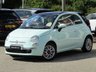 USED 2014 64 FIAT 500 1.2 LOUNGE DUALOGIC 3d 69 BHP Finished in MINT GREEN with contrasting grey sports trim. This updated small retro-style auto car is ideal for the first time driver and small family. This little car is cute, funky, sporty and smart.  Features include Panoramic Roof, Alloy wheels, Air Con, &pound;20 Road Tax, 2 Keys, and Blue Tooth to name just a few. Seviced at 8190 miles, 12212 miles, 15112 miles, 17000 miles and on arrival at 28348 miles.