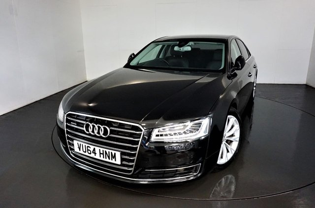 2014 64 Audi A8 3.0 TDI QUATTRO SE EXECUTIVE 4d AUTO-2 OWNER CAR-AUDI PARKING SYSTEM ADVANCED-BOSE SURROUND SOUND-DIGITAL TV RECEPTION-ELECTRIC FOLDING MIRRORS-HANDS FREE BOOT OPENING SYSTEM-BRUSHED ALUMINIUM SILVER LOWER INLAYS-SE EXECUTIVE PACKAGE-PRIVACY GLASS-COMFORT SEATS-ELECTRIC MEMORY FRONT SEATS-HEATED OUTER REAR SEATS-19
