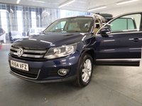 USED 2014 64 VOLKSWAGEN TIGUAN 2.0 MATCH TDI BLUEMOTION TECH 4MOTION DSG 5d 139 BHP STUNNING MAGNOLIA LEATHER LOW MILES HEATED SEATS  SATELITTE NAVIGATION