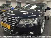 USED 2013 63 AUDI A8 3.0 TDI QUATTRO SPORT EXECUTIVE DIESEL AUTO 4WD UK DELIVERY FLAT FEE &pound;175*OVER 100 IMAGES ON OUR WEBSITE*BESPOKE FINANCE ARRANGED*PART EXCHANGE WELCOME*ALL VEHICLES HPI CLEAR