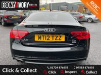 USED 2012 12 AUDI A5 2.0 TDI BLACK EDITION 2d 177 BHP A great looking car with full Audi service history at 28k,43k,57k and we as a Volkswagen and Audi specialist will carry out a full service and MOT prior to the collection and will also include a 1 year RAC break down policy.