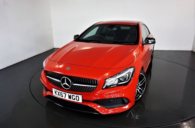 2017 67 Mercedes-Benz Cla 1.6 CLA 180 AMG LINE 4d AUTO 121 BHP-2 OWNER CAR-HALF LEATHER-SMARTPHONE INTEGRATION PACKAGE-ACTIVE PARK ASSIST-BLUETOOTH-CRUISE CONTROL-SATNAV-MULTIFUNCTION STEERING WHEEL-18