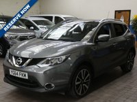 USED 2014 64 NISSAN QASHQAI 1.5 DCI TEKNA 5d 108 BHP &pound;0 ROAD TAX SAT NAV LEATHER HEATED SEATS PANORAMIC ROOF 2 OWNERS