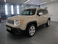 USED 2015 15 JEEP RENEGADE 1.6 M-JET LIMITED 5d 118 BHP GREAT FACTORY OPTION LOADED JEEP WITH THE LEATHER INTERIOR.