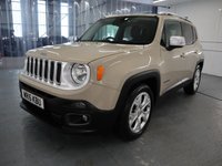 USED 2015 15 JEEP RENEGADE 1.6 M-JET LIMITED 5d 118 BHP GREAT FACTORY OPTION LOADED JEEP WITH THE LEATHER INTERIOR.