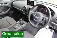 USED 2015 15 AUDI A3 1.4 TFSI SPORT 5d 148 BHP - EURO 6, &pound;20 TAX, SAT NAV, 17" ALLOYS, P/SENSORS, DAB & BLUETOOTH