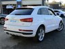 USED 2016 16 AUDI Q3 2.0 TDI QUATTRO S LINE PLUS 5d 148 BHP Finished in GLACIER WHITE with contrasting Black LEATHER / Alcantara trim. This low mileage, Audi Q3 is a upmarket, premium, compact SUV. It offers plenty of space, Great fun to drive and lots of high tech features. All at a very affordable price. Spec includes 19" Alloys, Leather, Sat Nav, Power Boot, Front and Rear Park Sensors, Tinted windows, B/Tooth and much more. Dealer serviced at 12936 miles, 29062 miles and at 40300 miles.