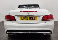 USED 2015 15 MERCEDES-BENZ E-CLASS 2.1 E220 BLUETEC AMG LINE 2d 174 BHP Elegant Convertible , High gloss Polar White,  Contrasting full black leather ,seat air neck scarf