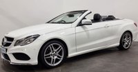USED 2015 15 MERCEDES-BENZ E-CLASS 2.1 E220 BLUETEC AMG LINE 2d 174 BHP Elegant Convertible , High gloss Polar White,  Contrasting full black leather ,seat air neck scarf