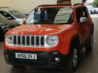USED 2016 66 JEEP RENEGADE 1.4 LIMITED 5d 168 BHP BIG SPEC 4WD SAT NAV PANORAMIC SUNROOF LEATHER 1 OWNER SERVICE HISTORY 6 MONTHS GOLD WARRANTY
