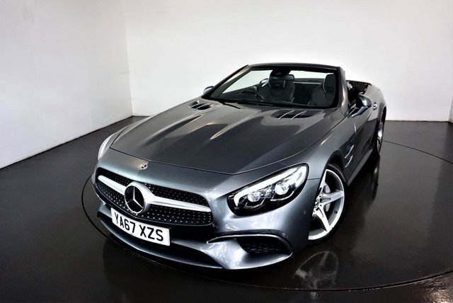 2017 67 Mercedes-Benz Sl 3.0 SL 400 AMG LINE 2d AUTO-SELENITE GREY-GLASS ROOF-BLACK LEATHER-SMARTPHONE INTEGRATION PACKAGE-REVERSE CAMERA-ACTIVE PARK ASSIST-HEATED AND COOLED FRONT SEATS-AIR SCRAF-ELECTRIC FOLDING MIRRORS-SATNAV-DAB RADIO-AUTOMATIC CLIMATE CONTROL-AUTOMATIC HIGH BEAM SWITCH PLUS-DYNAMIC LED HEADLAMPS-AMG 19