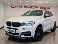 USED 2016 16 BMW X6 3.0 M50D (381 PS) AUTO XDRIVE ( EURO 6 ) S/S 5DR + NAV + M PERFORMANCE BODY KIT + PANORAMIC E/SUNROOF + E/M/HEATED 2 TONE EXCLUSIVE LEATHERS + HEAD UP + CRUISE + MULTIMEDIA + R/CAMERA + F-R PARK + PRIVACY + XENON - LED + 20S + E/BOOT M PERFORMANCE KIT+360 CAM+XENON+2 TONE LEATHER+NAV