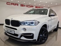 USED 2016 16 BMW X6 3.0 M50D (381 PS) AUTO XDRIVE ( EURO 6 ) S/S 5DR + NAV + M PERFORMANCE BODY KIT + PANORAMIC E/SUNROOF + E/M/HEATED 2 TONE EXCLUSIVE LEATHERS + HEAD UP + CRUISE + MULTIMEDIA + R/CAMERA + F-R PARK + PRIVACY + XENON - LED + 20S + E/BOOT M PERFORMANCE KIT+360 CAM+XENON+2 TONE LEATHER+NAV