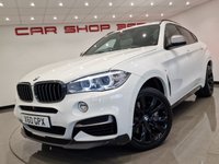 USED 2016 16 BMW X6 3.0 M50D (381 PS) AUTO XDRIVE ( EURO 6 ) S/S 5DR + NAV + M PERFORMANCE BODY KIT + PANORAMIC E/SUNROOF + E/M/HEATED 2 TONE EXCLUSIVE LEATHERS + HEAD UP + CRUISE + MULTIMEDIA + R/CAMERA + F-R PARK + PRIVACY + XENON - LED + 20S + E/BOOT M PERFORMANCE KIT+360 CAM+XENON+2 TONE LEATHER+NAV
