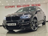 USED 2016 16 BMW X6 3.0 M50D (381 PS) AUTO XDRIVE ( EURO 6 ) S/S 5DR + M PERFORMANCE BODY KIT + PRO NAV + E/M/HEATED SPORTS LEATHERS + HEAD UP + HARMAN KARDON + SOFT DOOR CLOSURE + MEDIA + CRUISE + PRIVACY + R/CAMERA + F-R PARK + 20S + XENON - LED + E/BOOT 20S+SOFT CLOSE+XENON+TINTS+LEATHER+HEAD UP+NAV+CRUISE