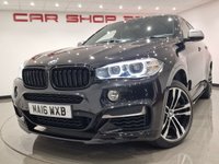 USED 2016 16 BMW X6 3.0 M50D (381 PS) AUTO XDRIVE ( EURO 6 ) S/S 5DR + M PERFORMANCE BODY KIT + PRO NAV + E/M/HEATED SPORTS LEATHERS + HEAD UP + HARMAN KARDON + SOFT DOOR CLOSURE + MEDIA + CRUISE + PRIVACY + R/CAMERA + F-R PARK + 20S + XENON - LED + E/BOOT 20S+SOFT CLOSE+XENON+TINTS+LEATHER+HEAD UP+NAV+CRUISE