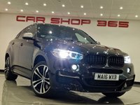 USED 2016 16 BMW X6 3.0 M50D (381 PS) AUTO XDRIVE ( EURO 6 ) S/S 5DR + M PERFORMANCE BODY KIT + PRO NAV + E/M/HEATED SPORTS LEATHERS + HEAD UP + HARMAN KARDON + SOFT DOOR CLOSURE + MEDIA + CRUISE + PRIVACY + R/CAMERA + F-R PARK + 20S + XENON - LED + E/BOOT 20S+SOFT CLOSE+XENON+TINTS+LEATHER+HEAD UP+NAV+CRUISE
