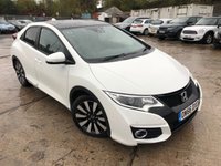 USED 2017 HONDA CIVIC 1.8 I-VTEC SR 5d 140 BHP+PANORAMIC SUNROOF+FULL LEATHER+ HISTORY+1 FORMER KEEPER+PRIVACY GLASS+NAVIGATION+CLIMATE+LEATHER SEATS+PANORAMIC ROOF+PARKING SENSORS+17"ALLOYS+MEDIA+BLUETOOTH+DAB+AUX+USB