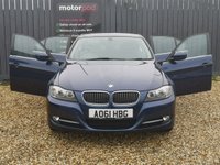 USED 2011 61 BMW 3 SERIES 2.0 318D EXCLUSIVE EDITION 4d 141 BHP &pound;30 ROAD TAX + BLACK LEATHER INTERIOR + BLUETOOTH + USB/AUX INPUTS