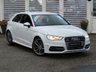 USED 2014 64 AUDI A3 2.0 S3 QUATTRO 3d 296 BHP Finished in GLACIER WHITE pearl with contrasting Ebony full heated SPORTS LEATHER seats. This 4x4 S3 has an advanced 2.0 turbocharged petrol engine pumping out 300 BHP, blistering performance with arguably the highest quality interior in its class. Features include Sat Nav, Full SPORTS QUILTED Heated Leather, Bang and Olufsen Speakers, B/tooth, LED day run lights, Park Senors and Cruise. Dealer serviced at 18258 miles, 55171 miles, 81960 miles, 88019 miles and on arrival at 99511 miles.