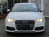 USED 2014 64 AUDI A3 2.0 S3 QUATTRO 3d 296 BHP Finished in GLACIER WHITE pearl with contrasting Ebony full heated SPORTS LEATHER seats. This 4x4 S3 has an advanced 2.0 turbocharged petrol engine pumping out 300 BHP, blistering performance with arguably the highest quality interior in its class. Features include Sat Nav, Full SPORTS QUILTED Heated Leather, Bang and Olufsen Speakers, B/tooth, LED day run lights, Park Senors and Cruise. Dealer serviced at 18258 miles, 55171 miles, 81960 miles, 88019 miles and on arrival at 99511 miles.