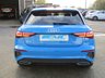 USED 2021 21 AUDI A3 1.5 SPORTBACK TFSI S LINE 5d 148 BHP Finished in eye catching TURBO BLUE with contrasting BLACK SPORTS LEATHER trim. This fantastic facelift model is dripping with tech and desirability. It combines a great interior with a refined driving experience. Features include Virtual Dash, Apple Play, Sat Nav, DAB radio, Rear Park Sensors, B/Tooth Cruise Control, Sports Leather, 2 Keys, 1 Owner, 18" Alloys and much more. Low mileage, 1 Owner, Still under Audi Warranty until 18/6/2024.