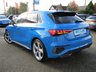 USED 2021 21 AUDI A3 1.5 SPORTBACK TFSI S LINE 5d 148 BHP Finished in eye catching TURBO BLUE with contrasting BLACK SPORTS LEATHER trim. This fantastic facelift model is dripping with tech and desirability. It combines a great interior with a refined driving experience. Features include Virtual Dash, Apple Play, Sat Nav, DAB radio, Rear Park Sensors, B/Tooth Cruise Control, Sports Leather, 2 Keys, 1 Owner, 18" Alloys and much more. Low mileage, 1 Owner, Still under Audi Warranty until 18/6/2024.