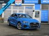 USED 2021 21 AUDI A3 1.5 SPORTBACK TFSI S LINE 5d 148 BHP Finished in eye catching TURBO BLUE with contrasting BLACK SPORTS LEATHER trim. This fantastic facelift model is dripping with tech and desirability. It combines a great interior with a refined driving experience. Features include Virtual Dash, Apple Play, Sat Nav, DAB radio, Rear Park Sensors, B/Tooth Cruise Control, Sports Leather, 2 Keys, 1 Owner, 18" Alloys and much more. Low mileage, 1 Owner, Still under Audi Warranty until 18/6/2024.